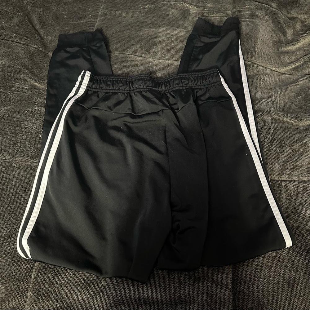 Adidas 3 Stripe Tapered Track Pants/Joggers With Zippered Pockets - Picture 4 of 5